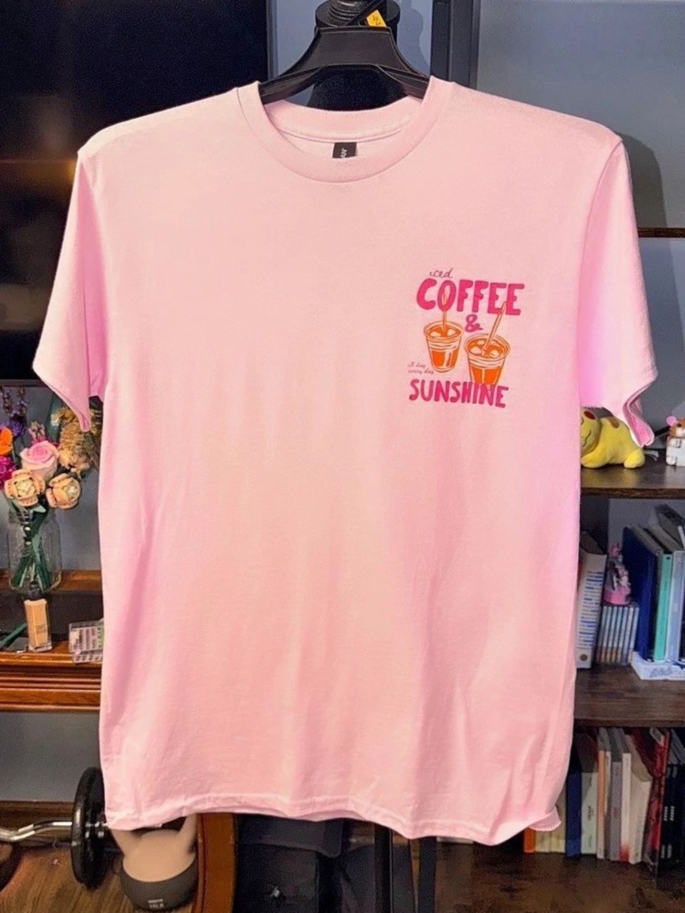 Gildan Heavy Cotton Iced Coffee & Sunshine Graphic Tee Size Medium/NWOT